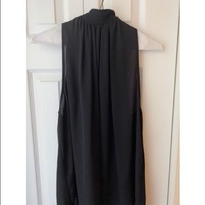 New York & Co Black High Neck Blouse XL